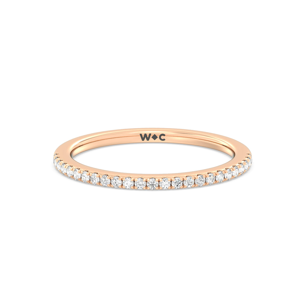 The Kelly Diamond Wedding Band with 18KT Rose Gold Cut Diamond in 14KT Rose Gold view 1
