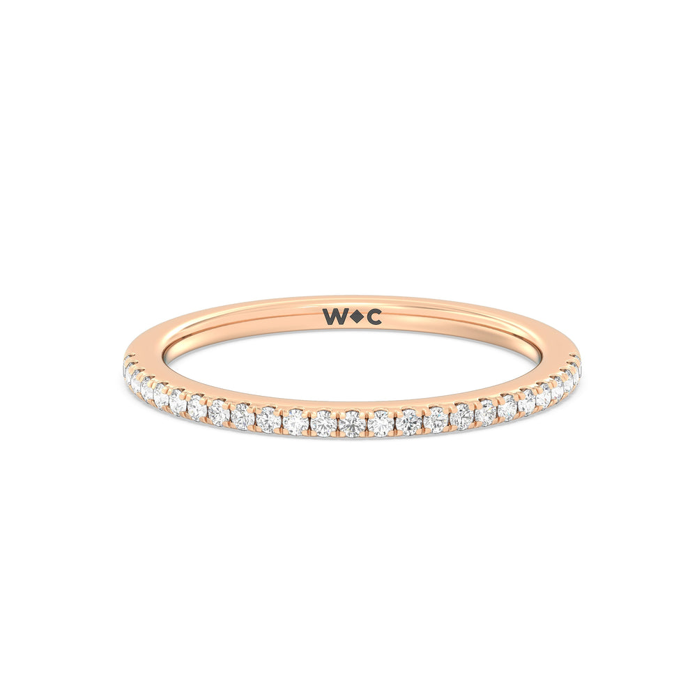 The Kelly Diamond Wedding Band with 18KT Rose Gold Cut Diamond in 14KT Rose Gold view 1
