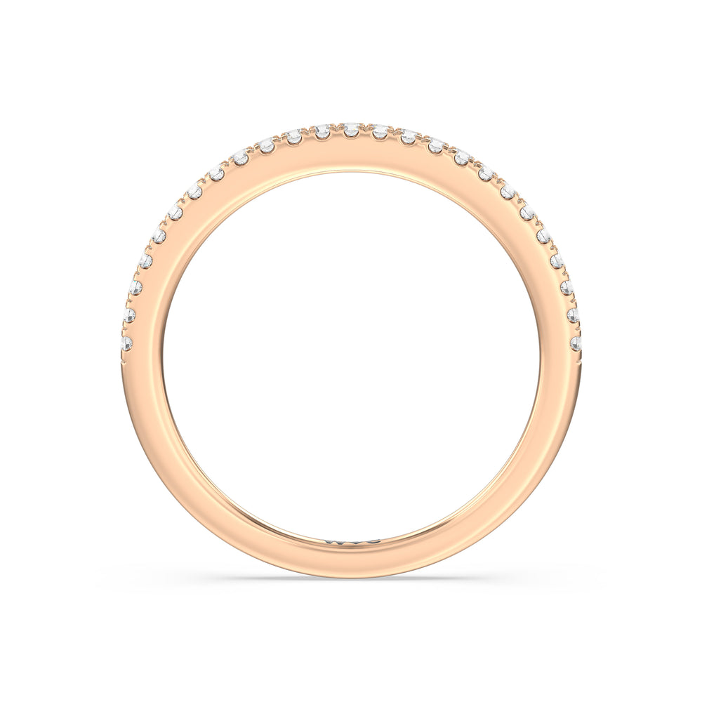 The Kelly Diamond Wedding Band with 18KT Rose Gold Cut Diamond in 14KT Rose Gold view 2
