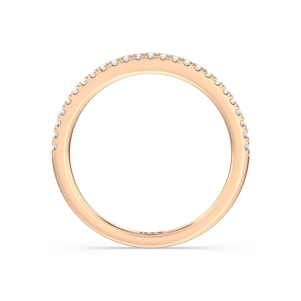The Kelly Diamond Wedding Band with 18KT Rose Gold Cut Diamond in 14KT Rose Gold view 2
