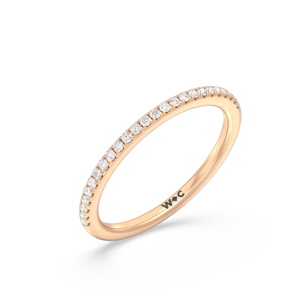 The Kelly Diamond Wedding Band with 18KT Rose Gold Cut Diamond in 14KT Rose Gold view 3
