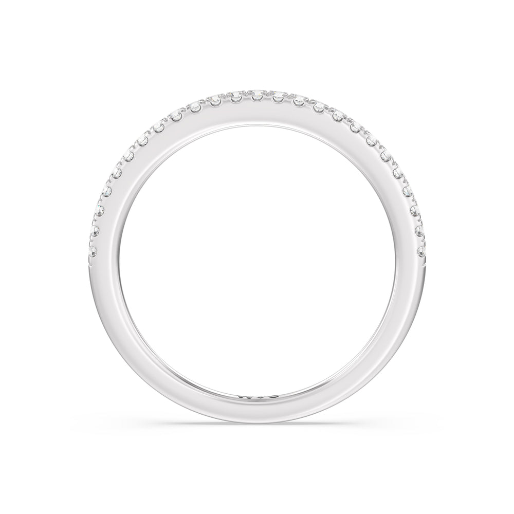 The Kelly Diamond Wedding Band with Platinum Cut Diamond in 14KT Platinum view 2
