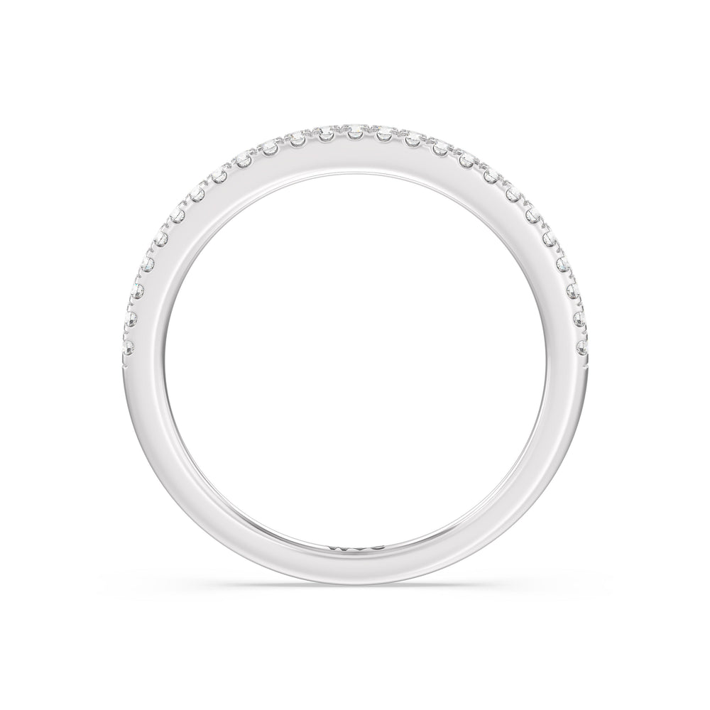 The Kelly Diamond Wedding Band with Platinum Cut Diamond in 14KT Platinum view 2
