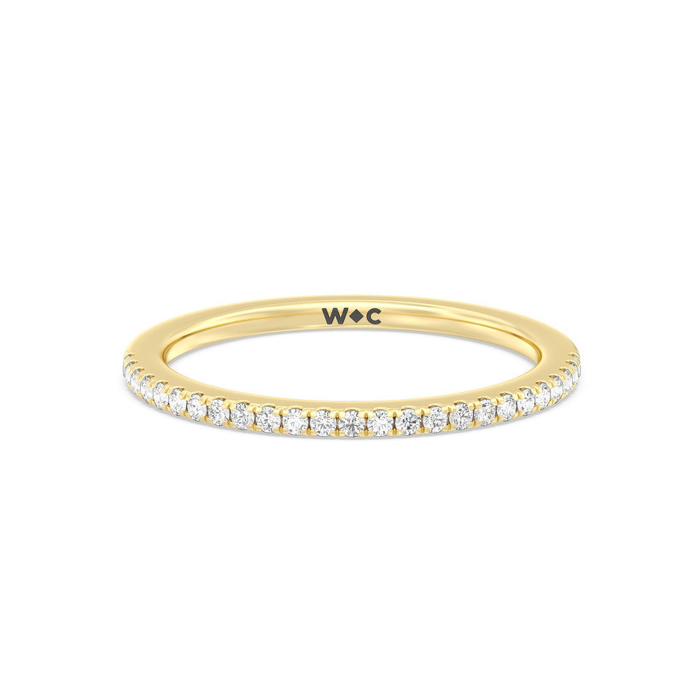 The Kelly Diamond Wedding Band with 18KT Yellow Gold Cut Diamond in 14KT Yellow Gold view 1
