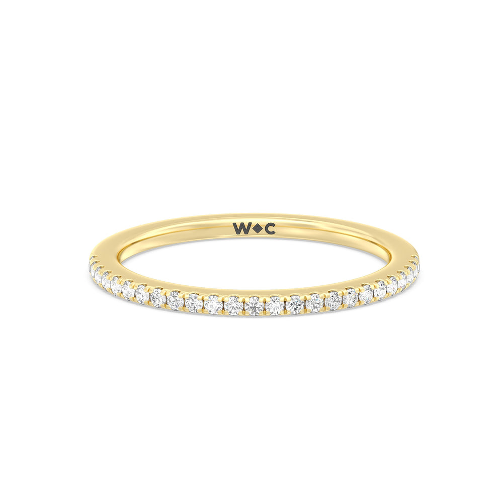 The Kelly Diamond Wedding Band with 18KT Yellow Gold Cut Diamond in 14KT Yellow Gold view 1
