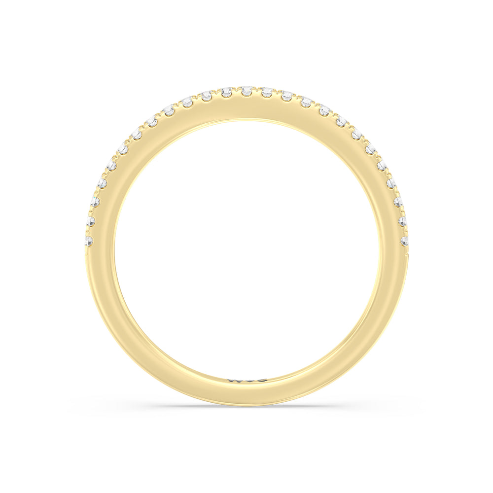 The Kelly Diamond Wedding Band with 18KT Yellow Gold Cut Diamond in 14KT Yellow Gold view 2
