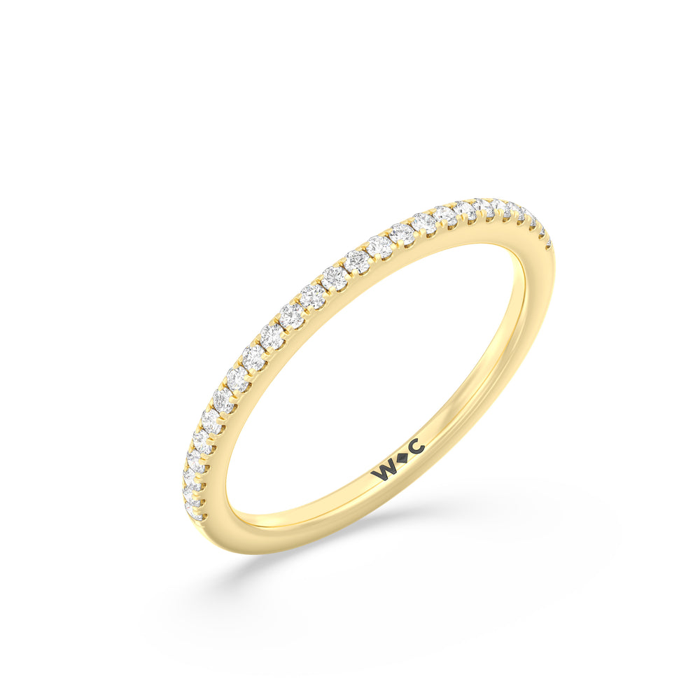 The Kelly Diamond Wedding Band with 18KT Yellow Gold Cut Diamond in 14KT Yellow Gold view 3
