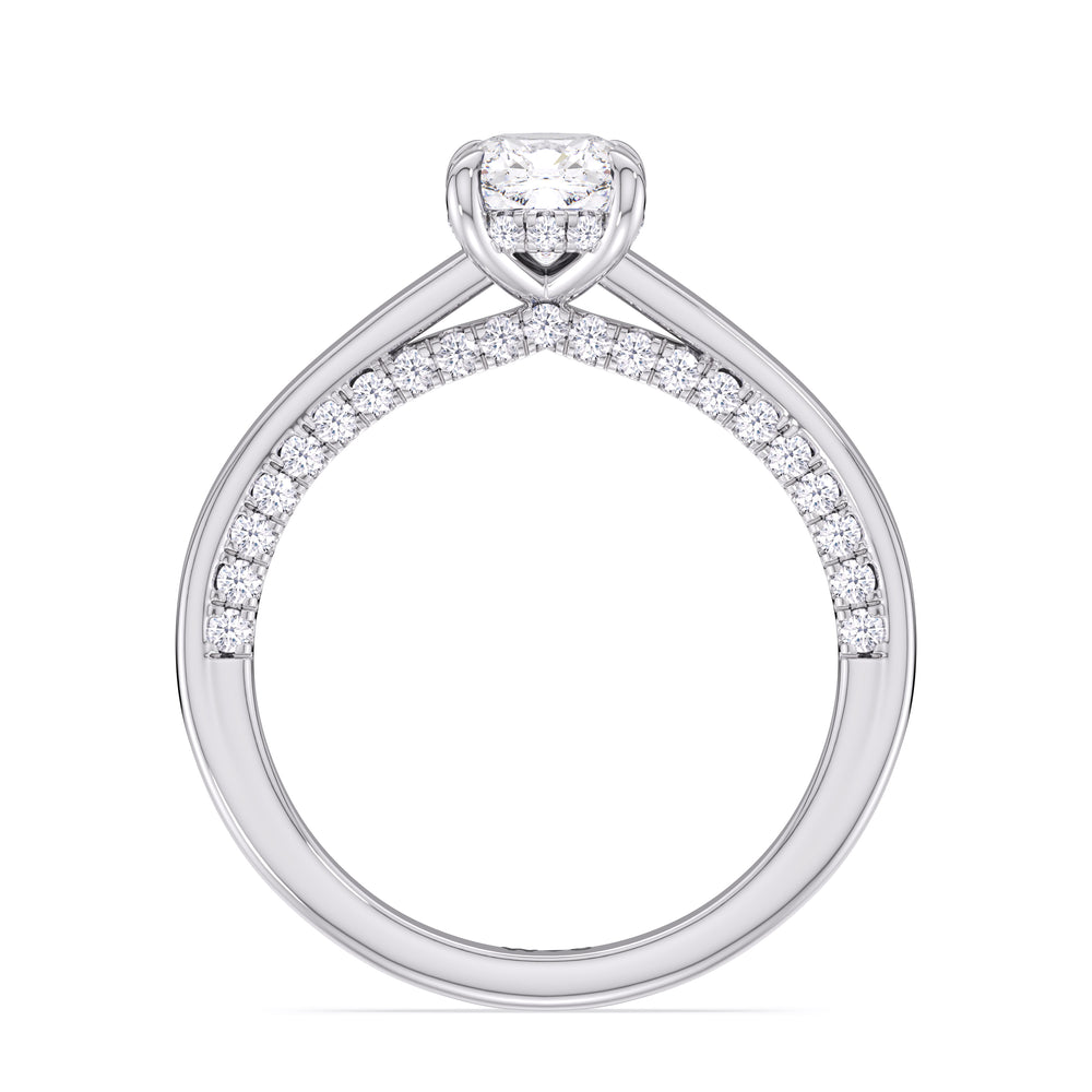 The Kelly Engagement Ring with Cushion Cut Diamond in 14KT Platinum view 2
