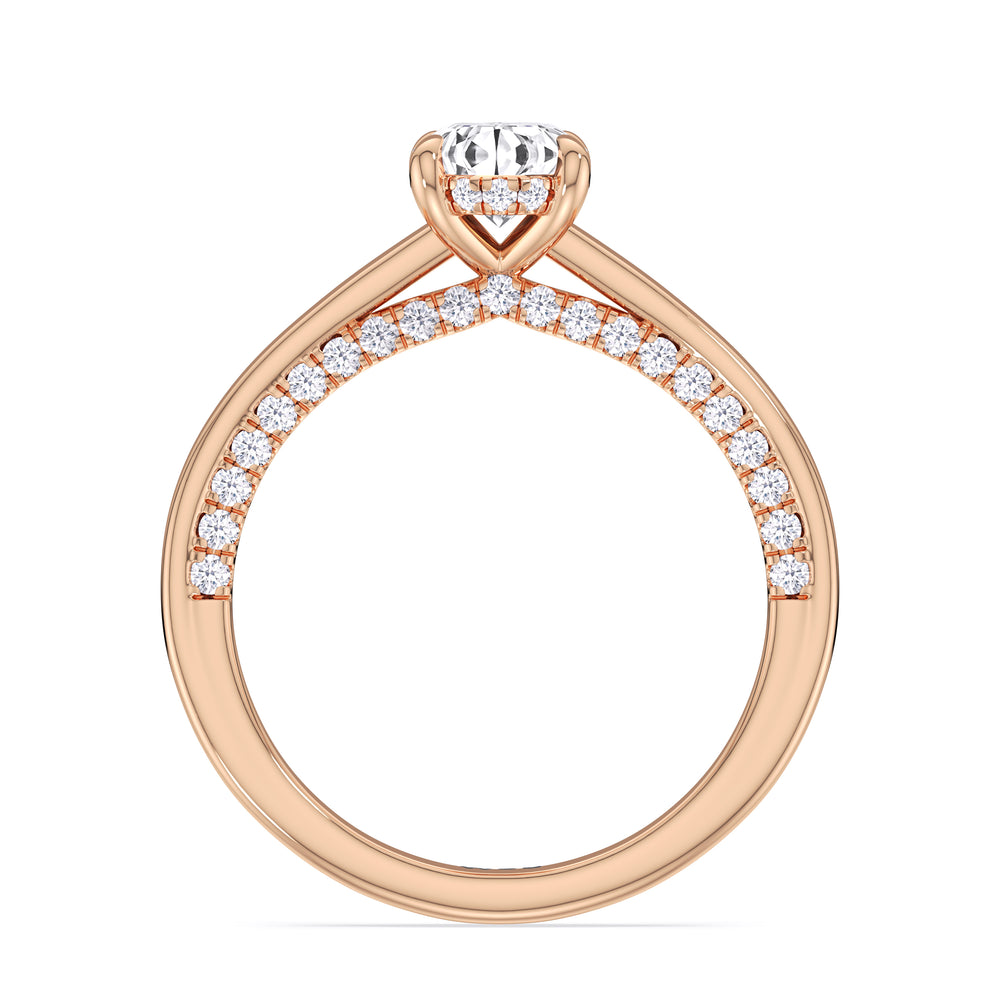 The Kelly Engagement Ring with Oval Cut Diamond in 14KT Rose Gold view 2
