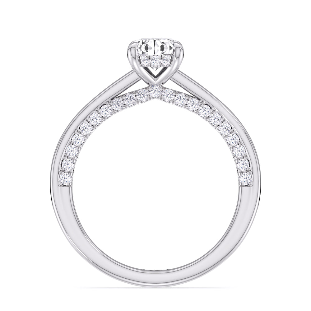 The Kelly Engagement Ring with Oval Cut Diamond in 14KT Platinum view 2
