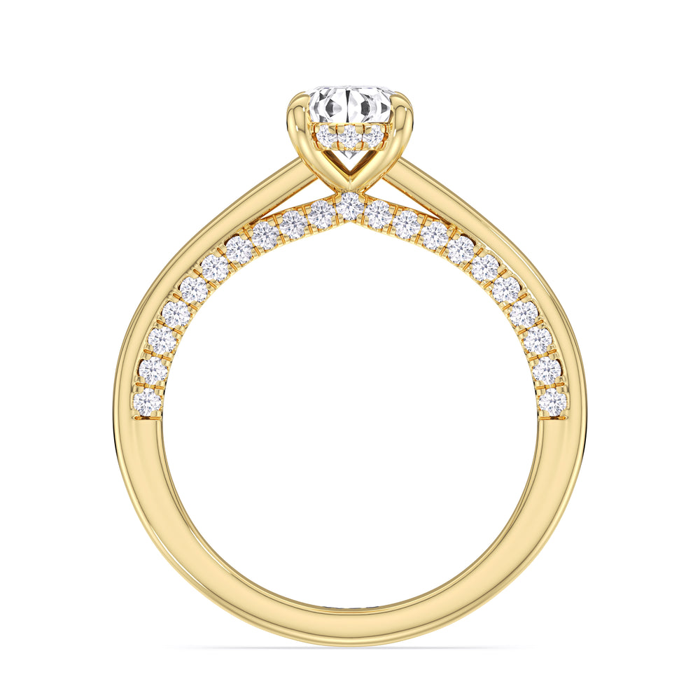 The Kelly Engagement Ring with Oval Cut Diamond in 14KT Yellow Gold view 2
