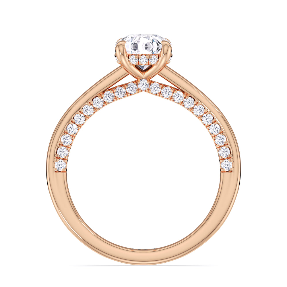 The Kelly Engagement Ring with Round Cut Diamond in 14KT Rose Gold view 2
