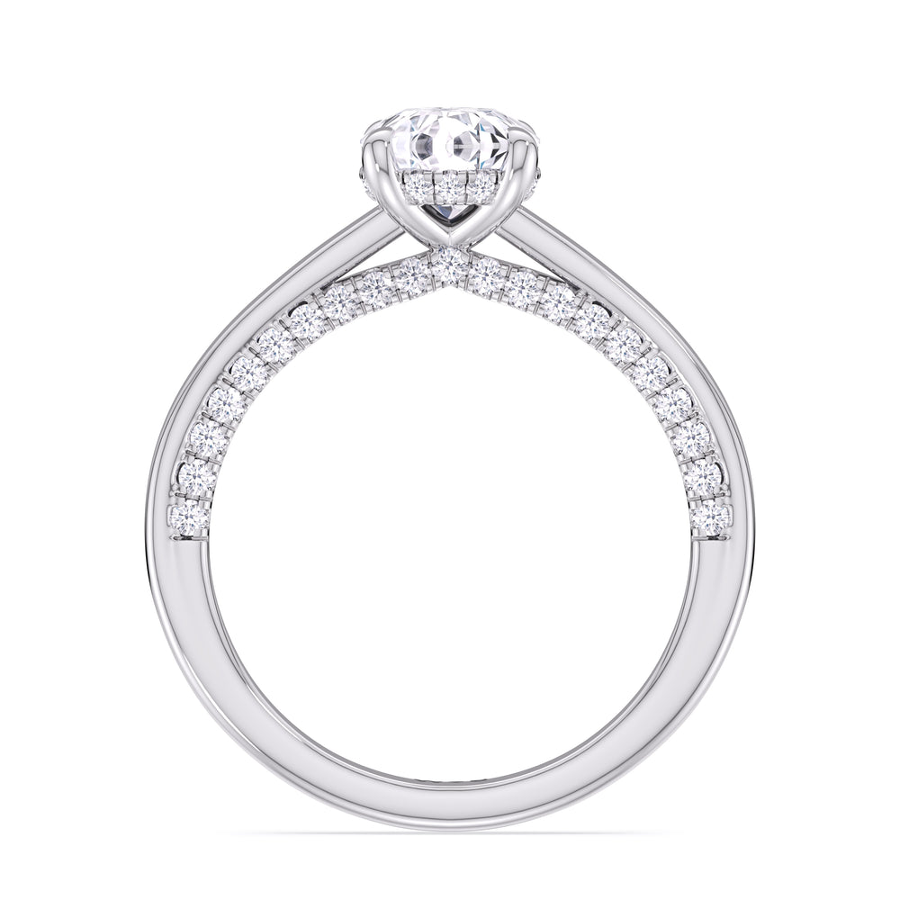 The Kelly Engagement Ring with Round Cut Diamond in 14KT Platinum view 2
