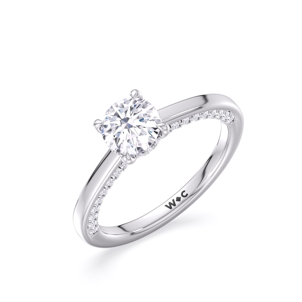 The Kelly Engagement Ring with Round Cut Diamond in 14KT Platinum view 3

