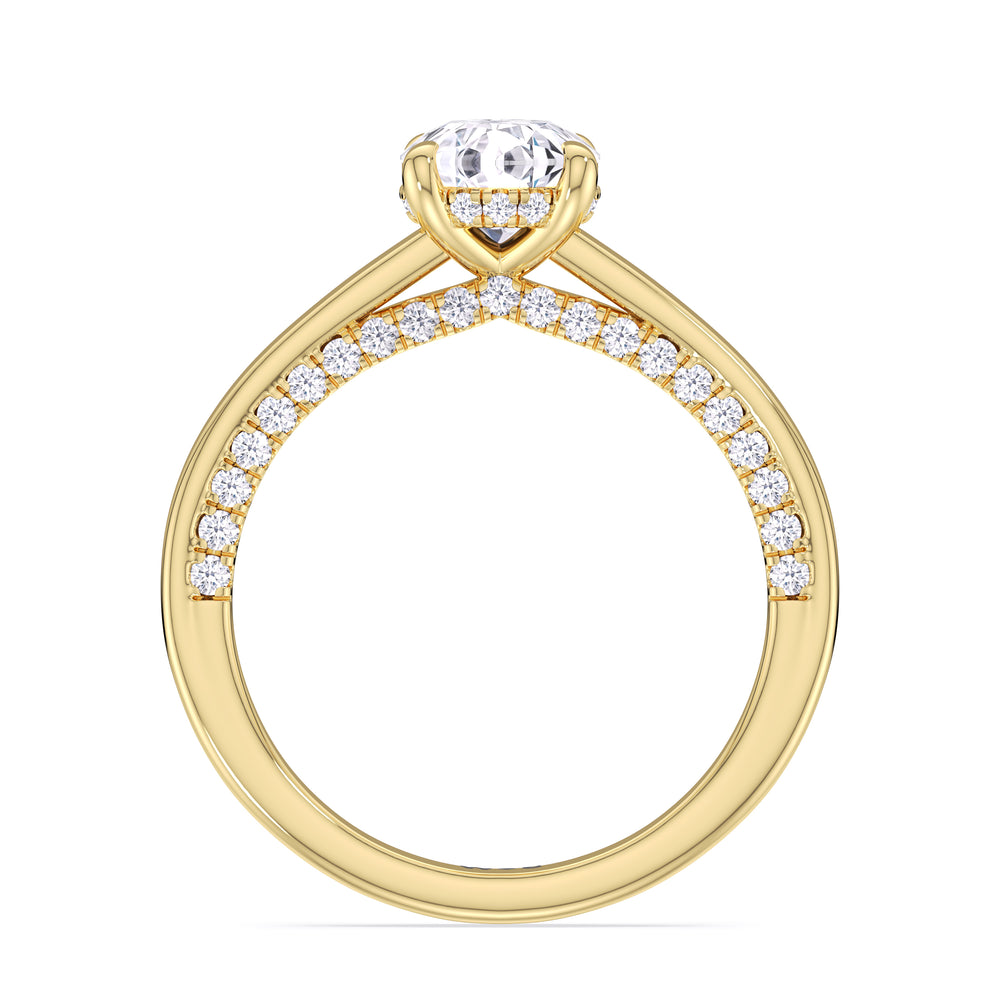 The Kelly Engagement Ring with Round Cut Diamond in 14KT Yellow Gold view 2
