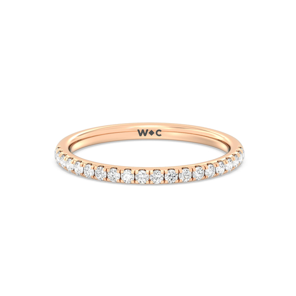 The Rose Diamond Wedding Band with 18KT Rose Gold Cut Diamond in 14KT Rose Gold view 1
