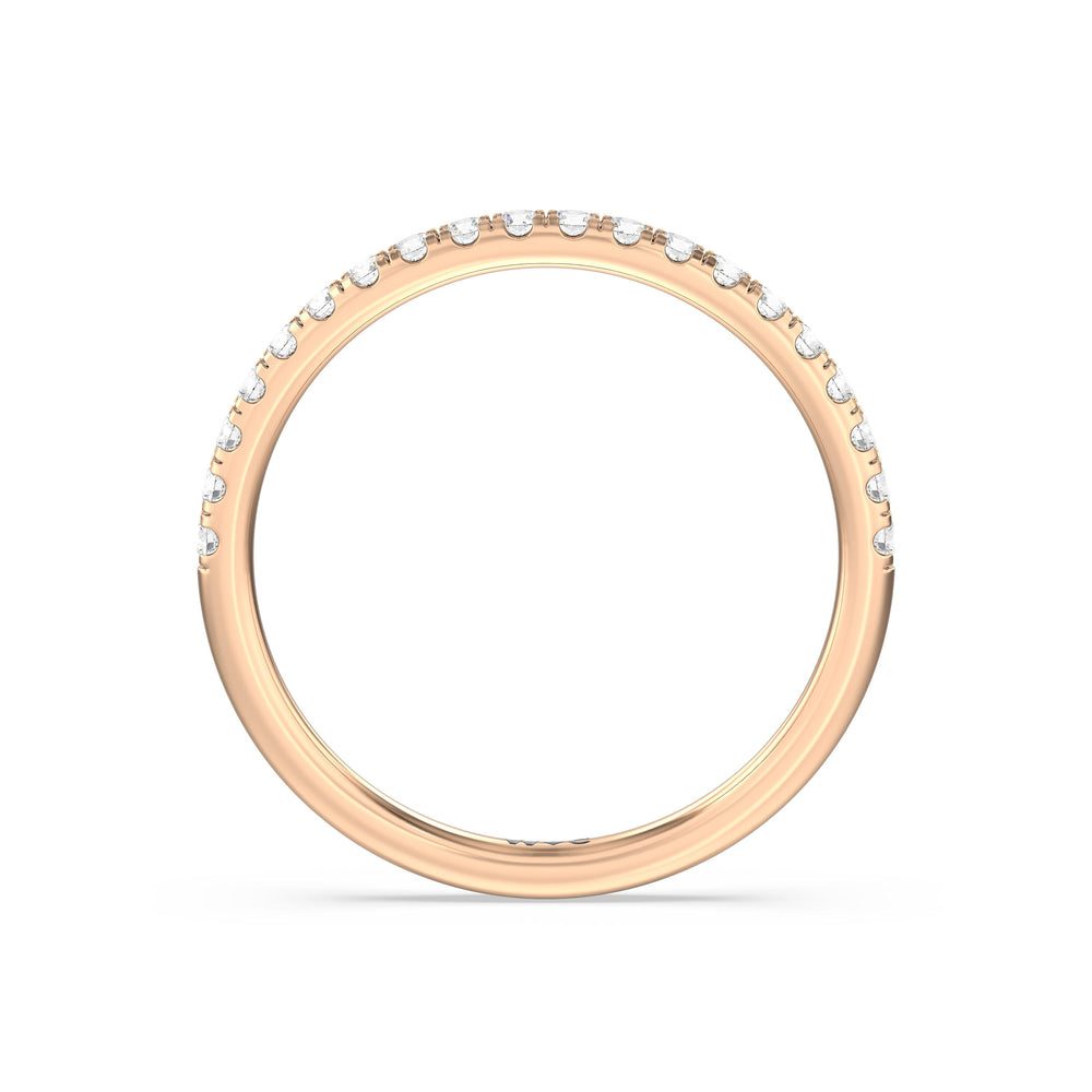 The Rose Diamond Wedding Band with 18KT Rose Gold Cut Diamond in 14KT Rose Gold view 2

