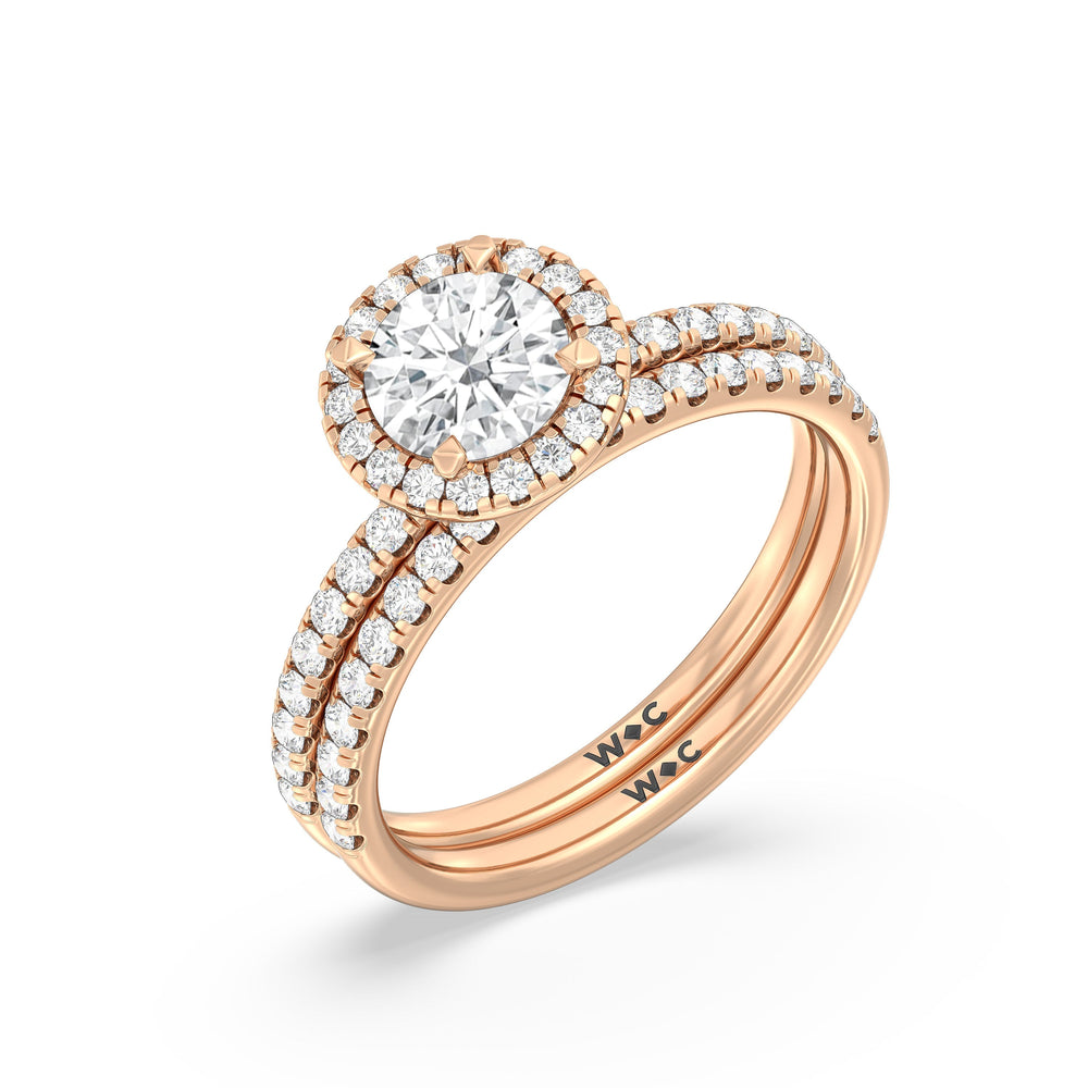 The Rose Diamond Wedding Band with 18KT Rose Gold Cut Diamond in 14KT Rose Gold view 4
