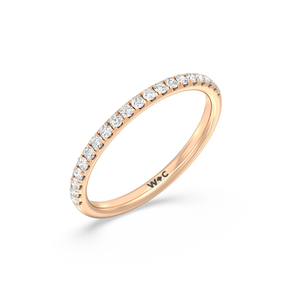 The Rose Diamond Wedding Band with 18KT Rose Gold Cut Diamond in 14KT Rose Gold view 3
