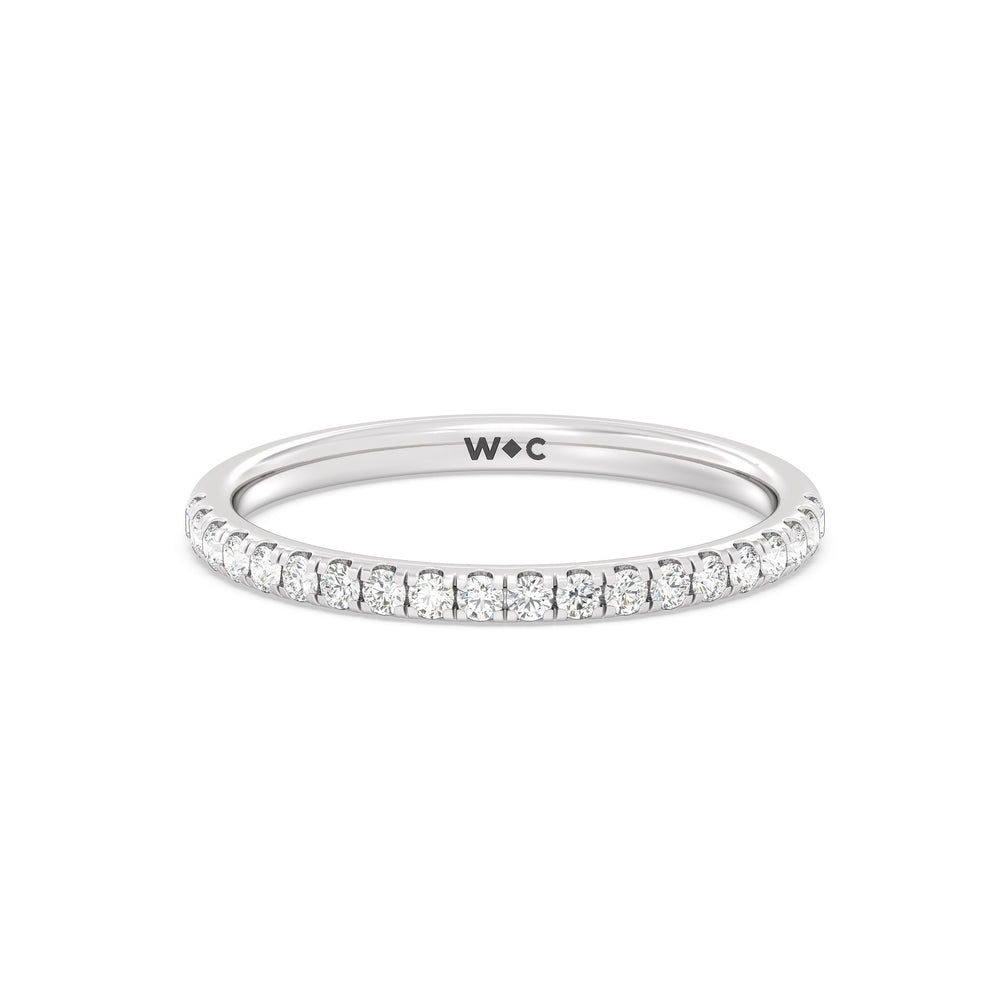 The Rose Diamond Wedding Band with Platinum Cut Diamond in 14KT Platinum view 1

