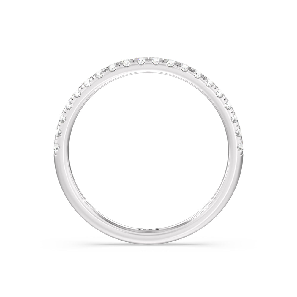 The Rose Diamond Wedding Band with Platinum Cut Diamond in 14KT Platinum view 2
