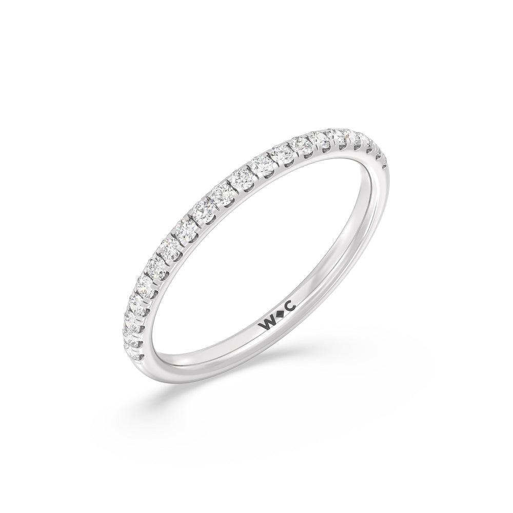 The Rose Diamond Wedding Band with Platinum Cut Diamond in 14KT Platinum view 3
