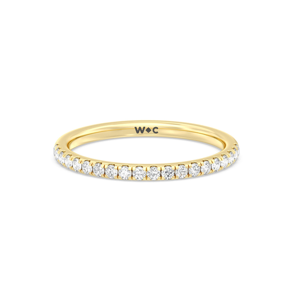 The Rose Diamond Wedding Band with 18KT Yellow Gold Cut Diamond in 14KT Yellow Gold view 1
