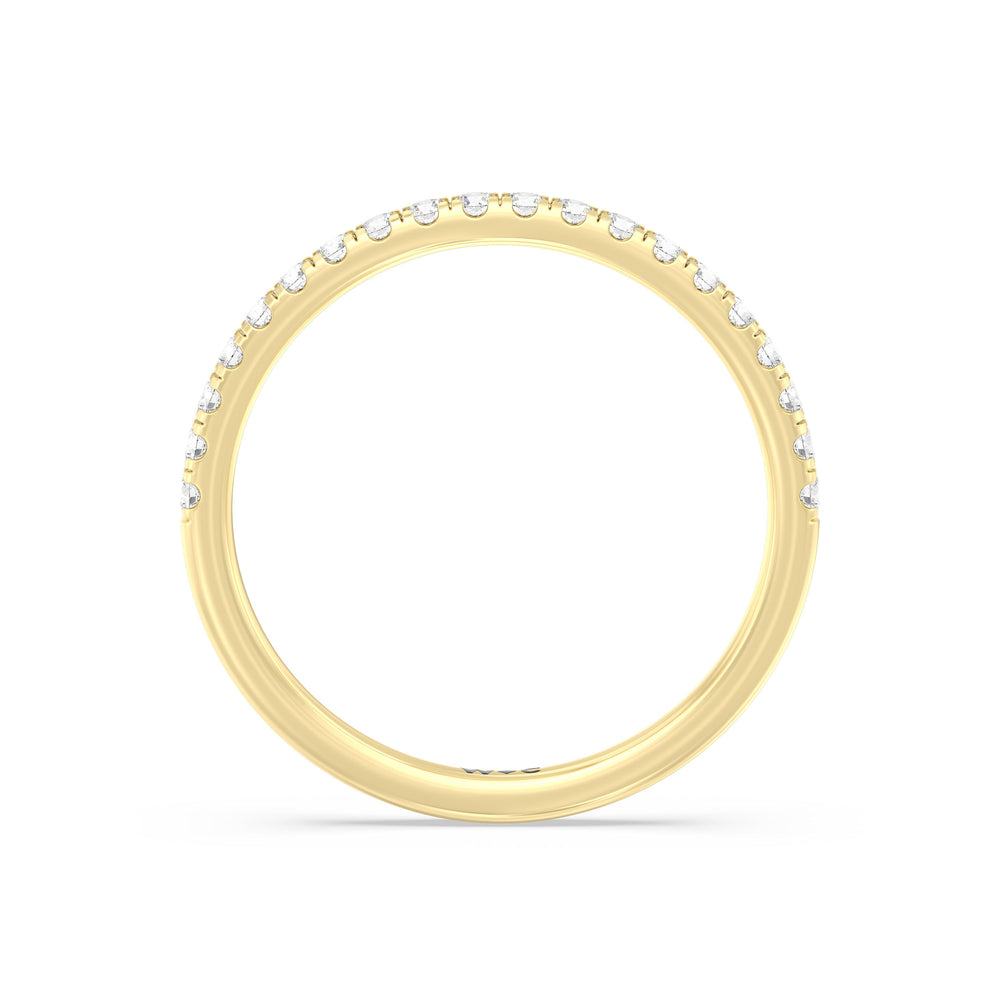The Rose Diamond Wedding Band with 18KT Yellow Gold Cut Diamond in 14KT Yellow Gold view 2
