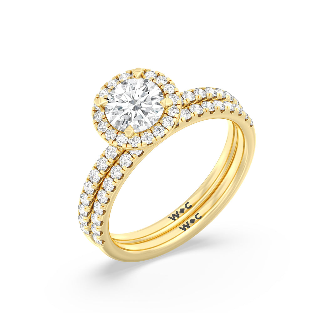 The Rose Diamond Wedding Band with 18KT Yellow Gold Cut Diamond in 14KT Yellow Gold view 4
