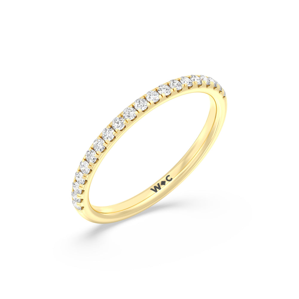 The Rose Diamond Wedding Band with 18KT Yellow Gold Cut Diamond in 14KT Yellow Gold view 3
