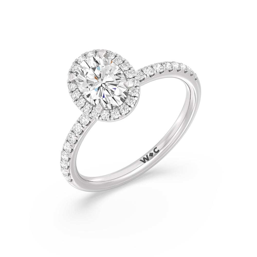 The Rose Engagement Ring with Oval Cut Diamond in 14KT Platinum view 3
