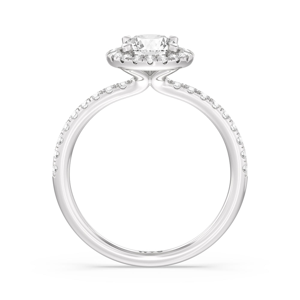 The Rose Engagement Ring with Round Cut Diamond in 14KT Platinum view 2
