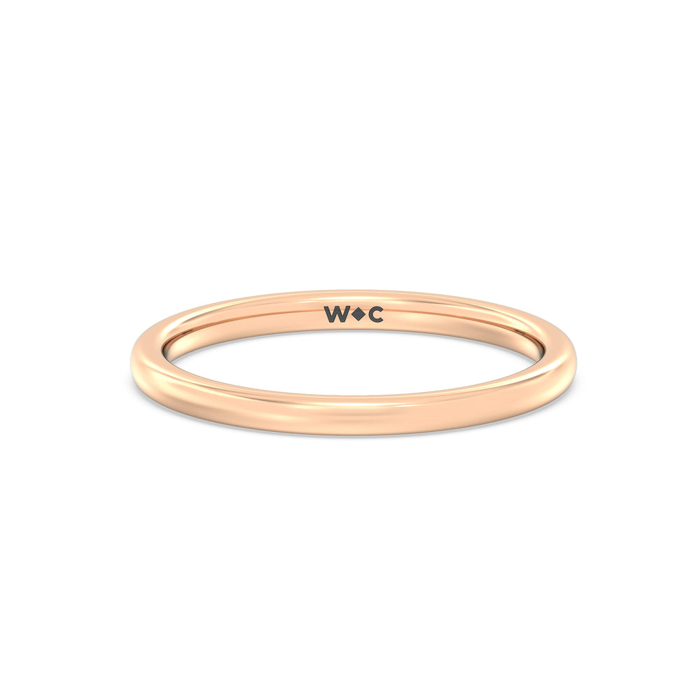 The Eloise Wedding Band with 18KT Rose Gold Cut Diamond in 14KT Rose Gold view 1
