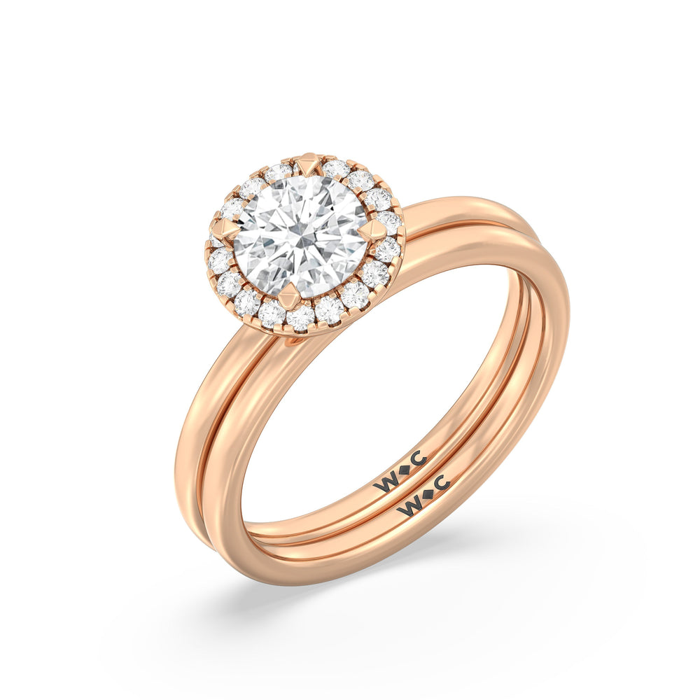 The Eloise Wedding Band with 18KT Rose Gold Cut Diamond in 14KT Rose Gold view 4
