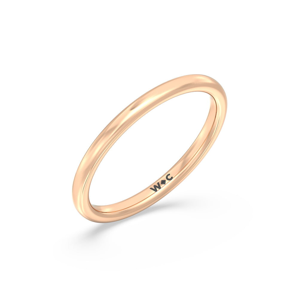 The Eloise Wedding Band with 18KT Rose Gold Cut Diamond in 14KT Rose Gold view 3
