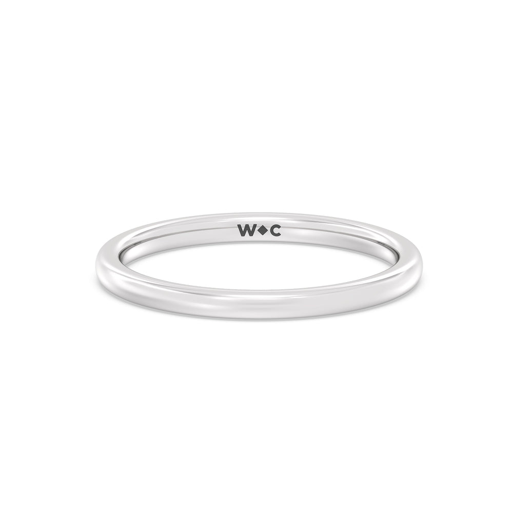 The Eloise Wedding Band with Platinum Cut Diamond in 14KT Platinum view 1
