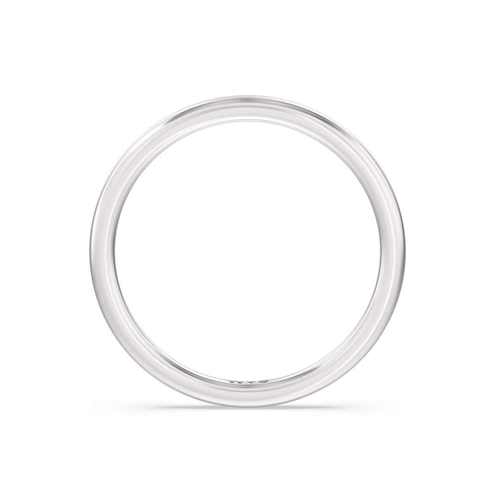 The Eloise Wedding Band with Platinum Cut Diamond in 14KT Platinum view 2
