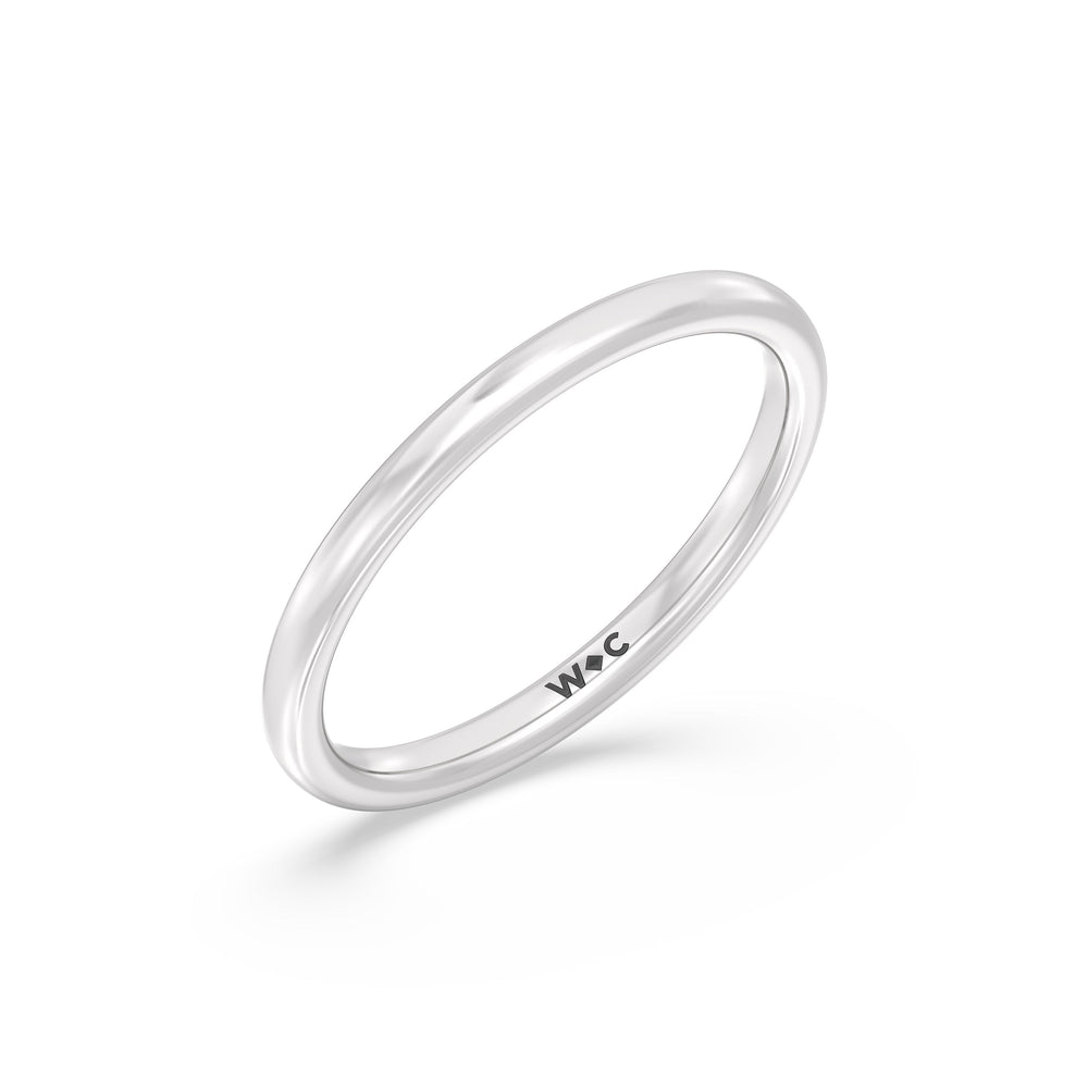 The Eloise Wedding Band with Platinum Cut Diamond in 14KT Platinum view 3
