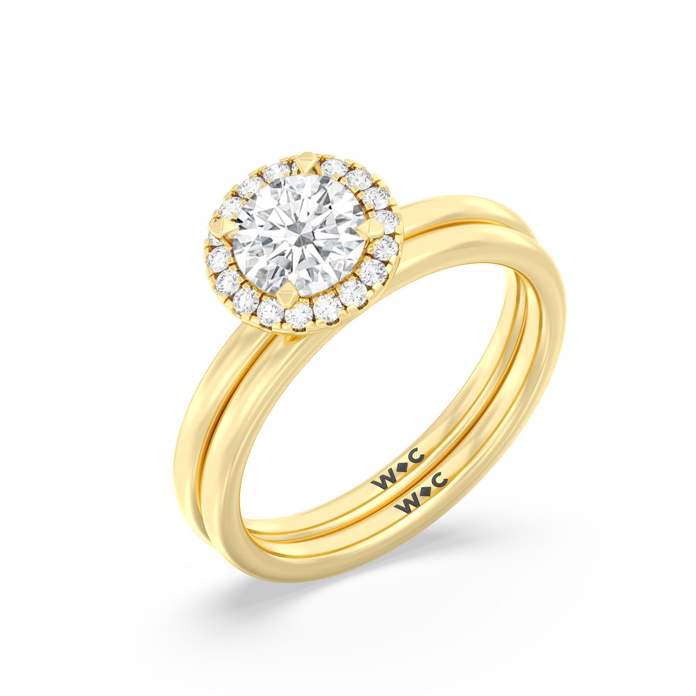 The Eloise Wedding Band with 18KT Yellow Gold Cut Diamond in 14KT Yellow Gold view 4
