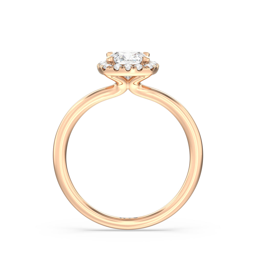 The Eloise Engagement Ring with Cushion Cut Diamond in 14KT Rose Gold view 2
