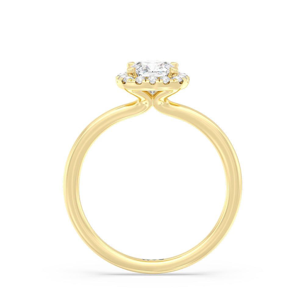 The Eloise Engagement Ring with Cushion Cut Diamond in 14KT Yellow Gold view 2
