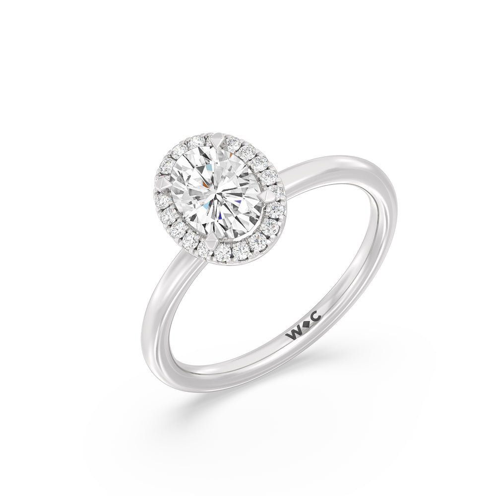 The Eloise Engagement Ring with Oval Cut Diamond in 14KT Platinum view 3
