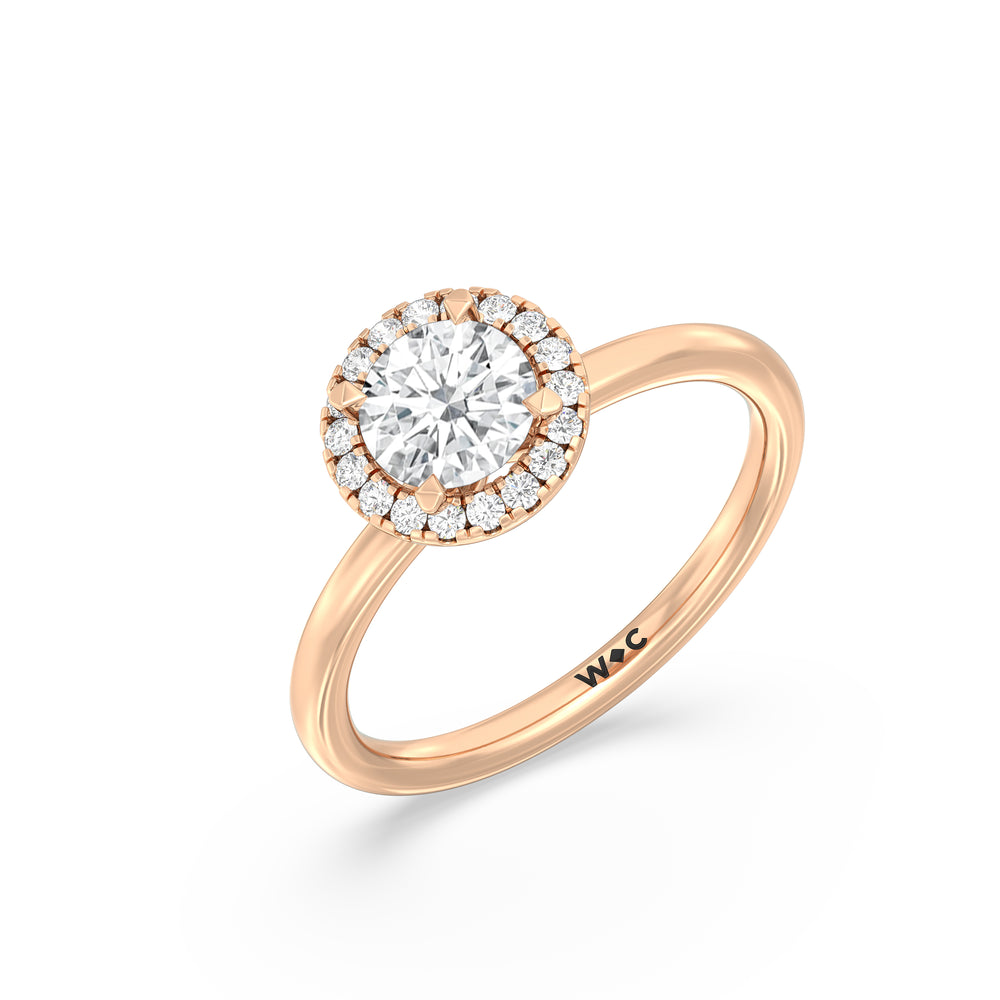 The Eloise Engagement Ring with Round Cut Diamond in 14KT Rose Gold view 3
