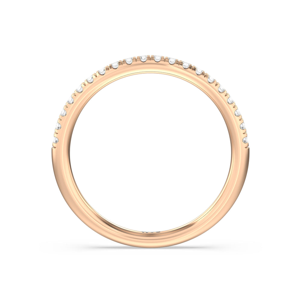 The Mira Diamond Wedding Band with 18KT Rose Gold Cut Diamond in 14KT Rose Gold view 2
