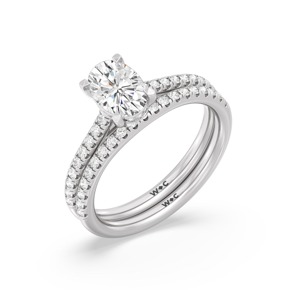 The Mira Diamond Wedding Band with Platinum Cut Diamond in 14KT Platinum view 4
