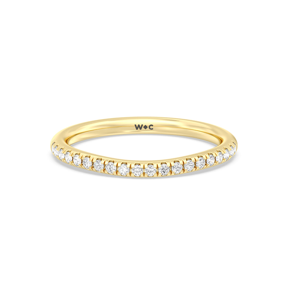 The Mira Diamond Wedding Band with 18KT Yellow Gold Cut Diamond in 14KT Yellow Gold view 1
