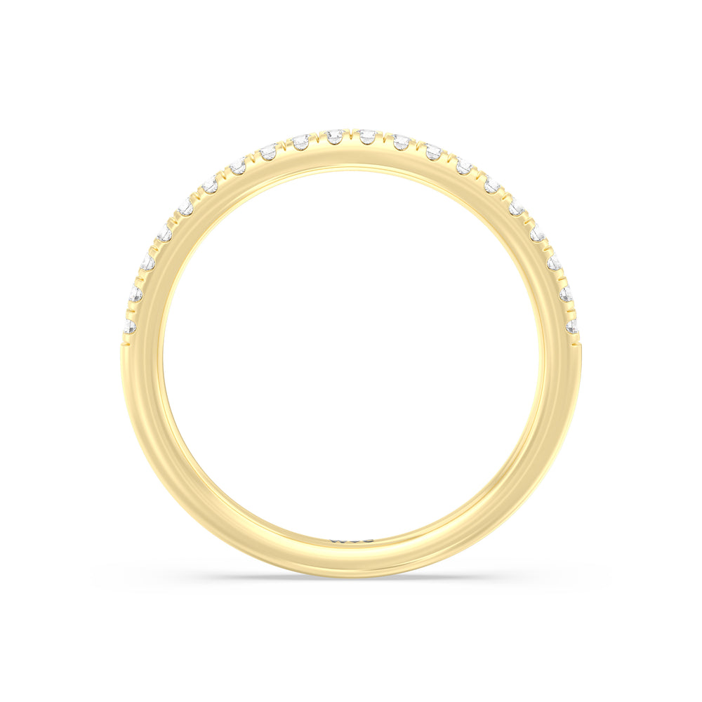 The Mira Diamond Wedding Band with 18KT Yellow Gold Cut Diamond in 14KT Yellow Gold view 2
