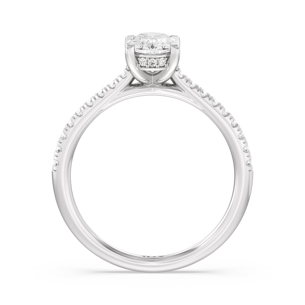 The Mira Engagement Ring with Oval Cut Diamond in 14KT Platinum view 2
