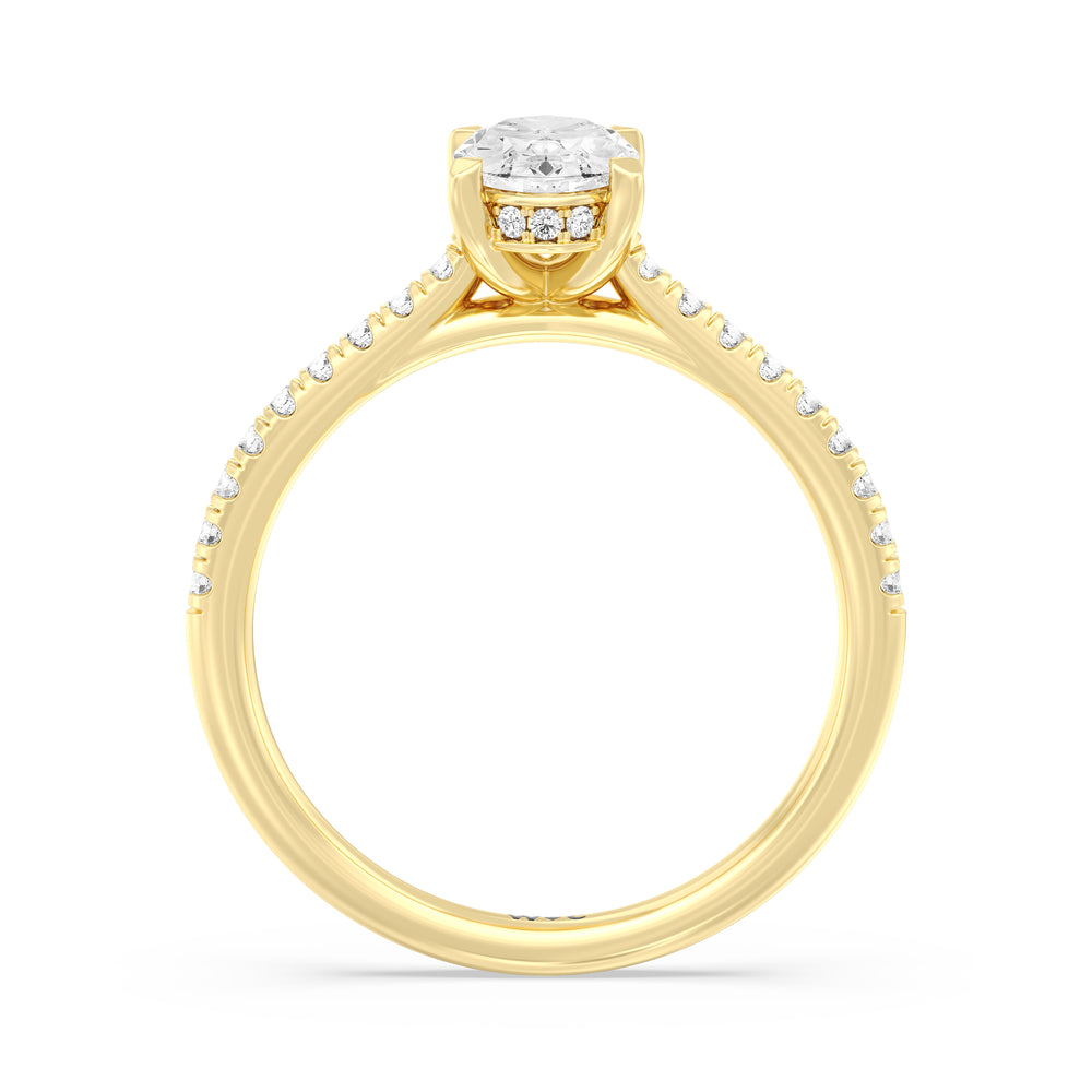 The Mira Engagement Ring with Oval Cut Diamond in 14KT Yellow Gold view 2
