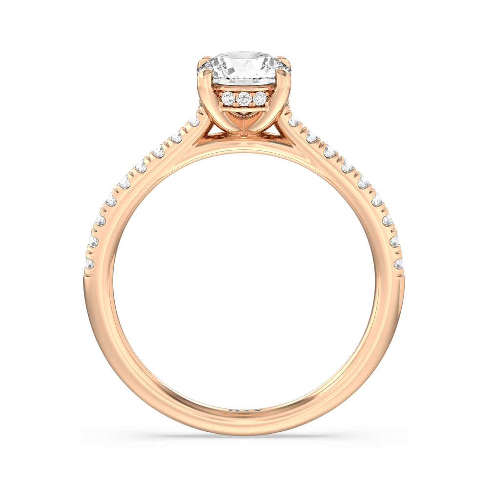 The Mira Engagement Ring with Round Cut Diamond in 14KT Rose Gold view 2
